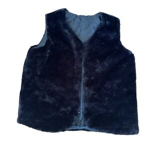 Epic Threads Black Faux Fur Vest Girls Size M 10-12
